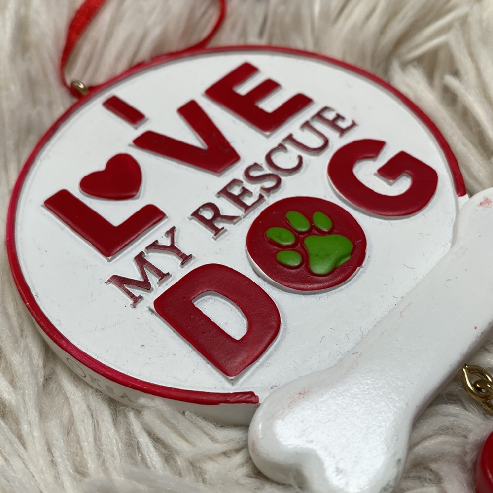 🎉HP🎉 Kurt S. Adler Rescue Dog Ornaments Set 2 💗 White & Red - Picture 7 of 12